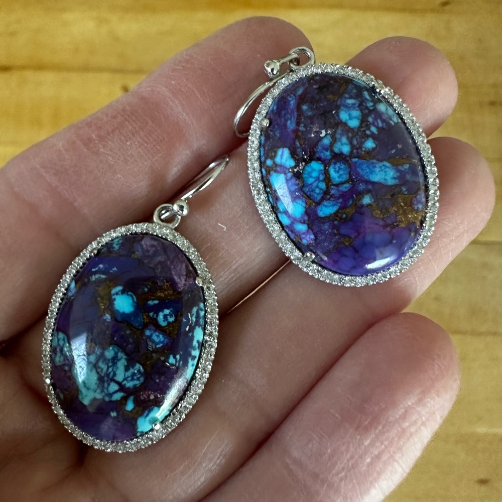 Purple Mojave turquoise earrings